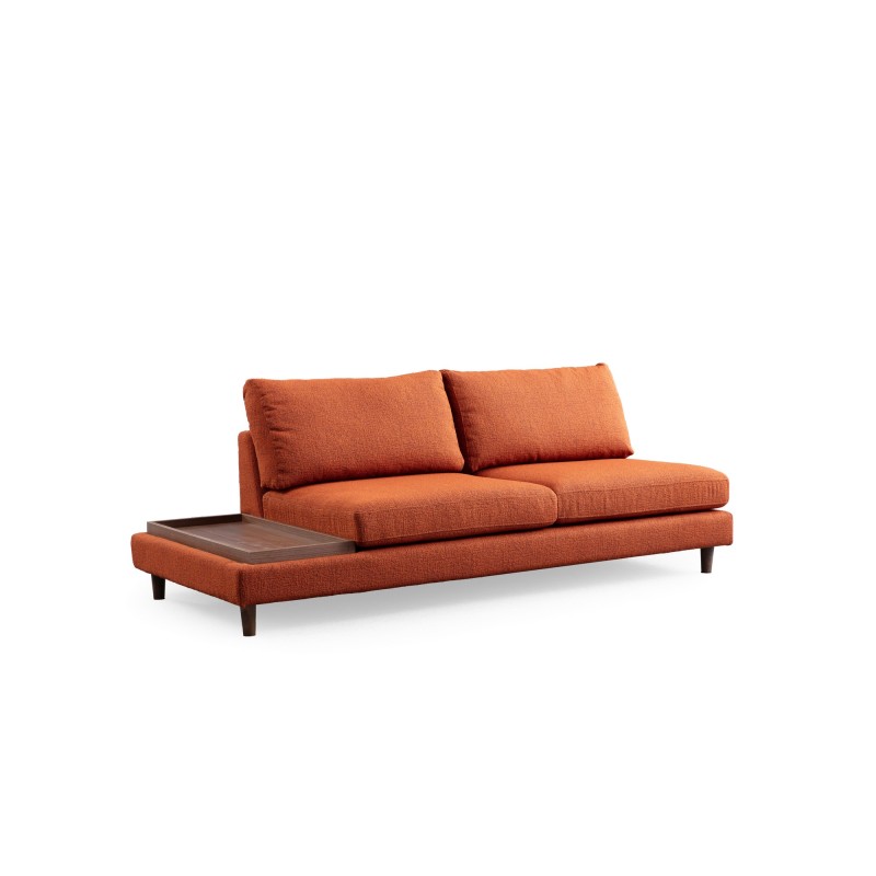 Corner Sofa New Tulip With Pouf - Orange Orange