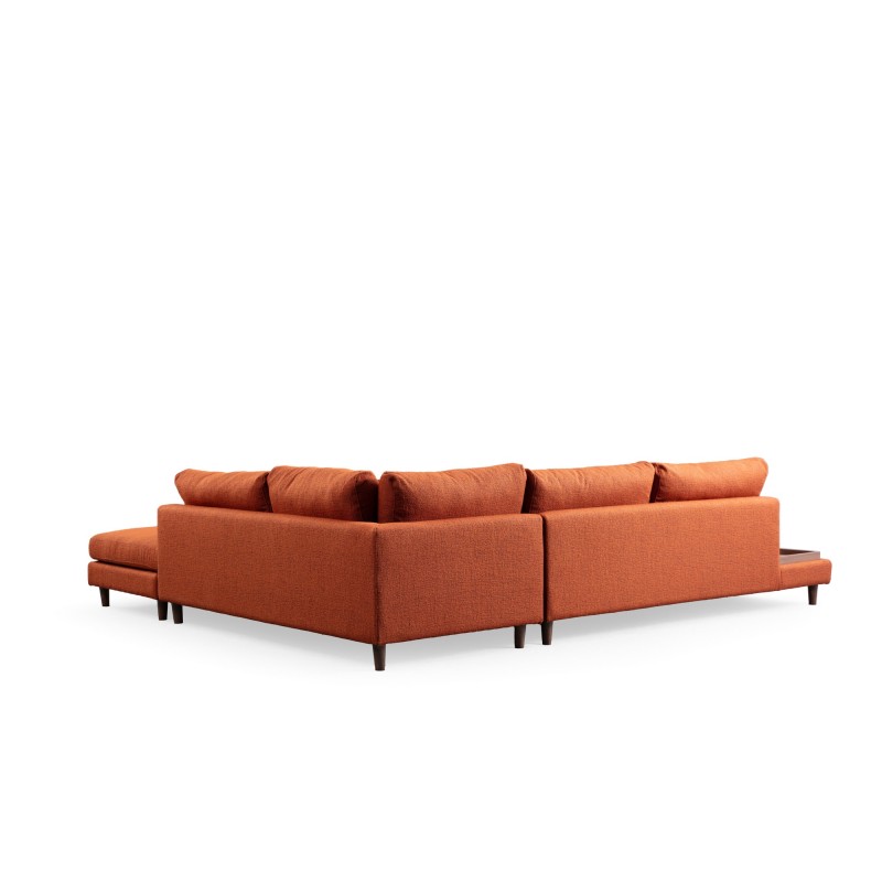 Corner Sofa New Tulip With Pouf - Orange Orange