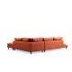Corner Sofa New Tulip With Pouf - Orange Orange