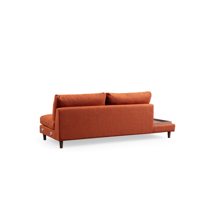 Corner Sofa New Tulip With Pouf - Orange Orange