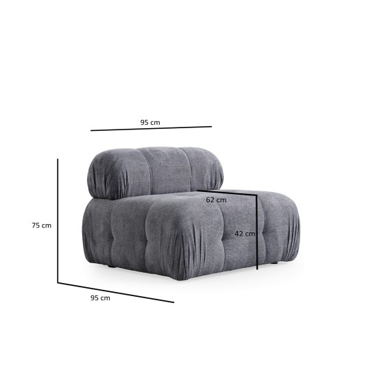 Corner Sofa Petite 3 - Grey Grey Corner Sofa Petite 3 - Grey Grey