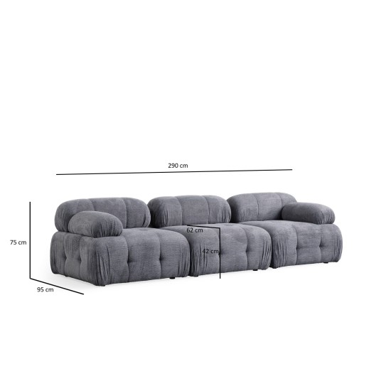 Corner Sofa Petite 3 - Grey Grey Corner Sofa Petite 3 - Grey Grey