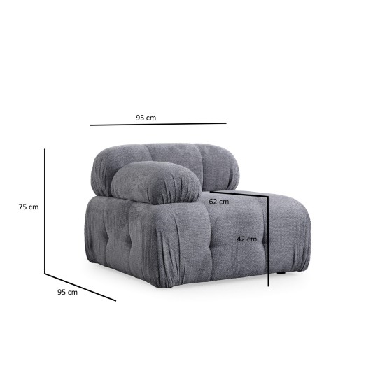 Corner Sofa Petite 2 - Grey Grey Corner Sofa Petite 2 - Grey Grey