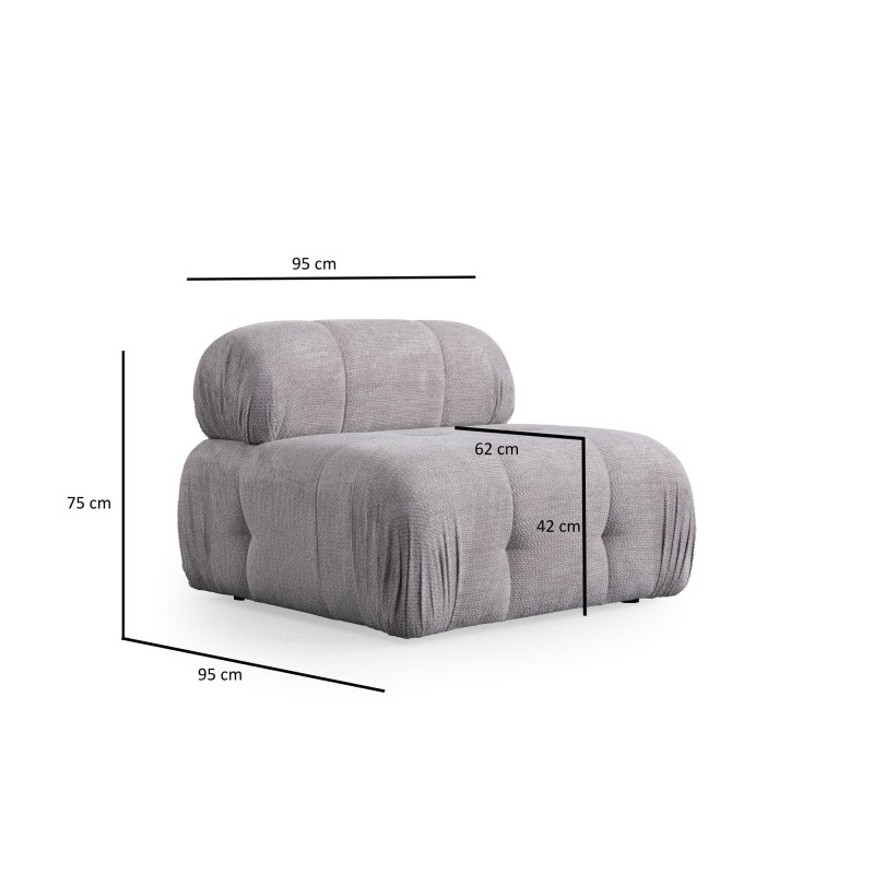 Corner Sofa Petite 3 - Light Grey Light Grey