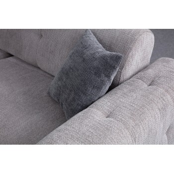 Γωνιακός Καναπές - Athena - L2-C-3R - Χρώμα Ανοιχτό Γκρι - 260x300x95 - 80εκ