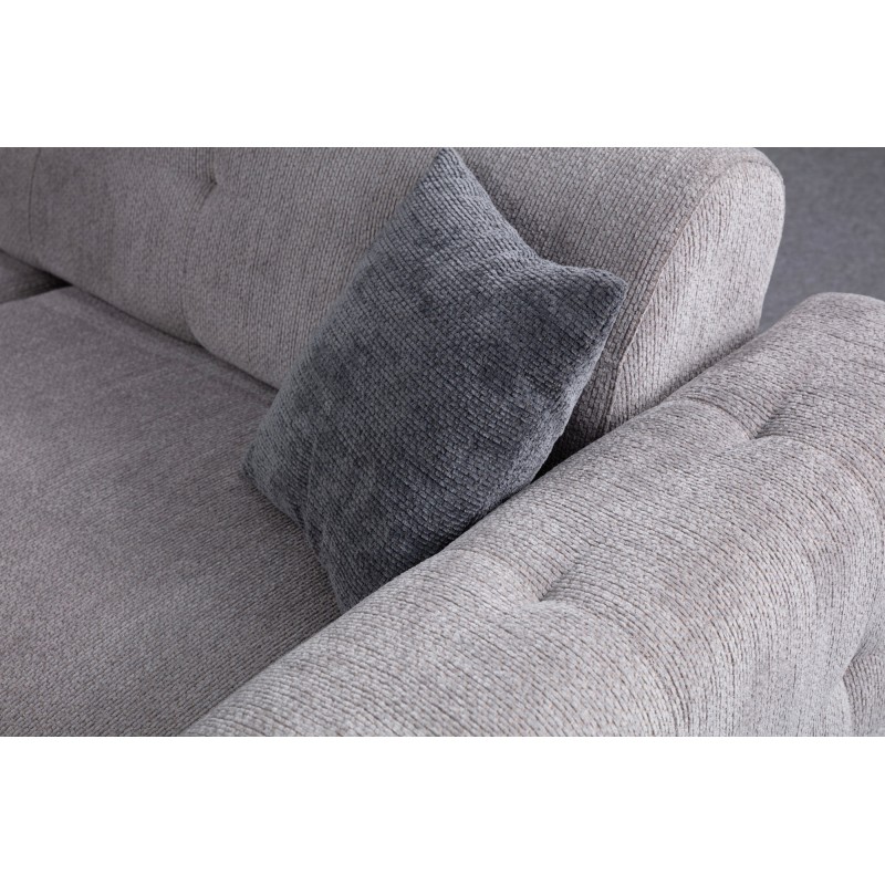 Γωνιακός Καναπές - Athena - L2-C-3R - Χρώμα Ανοιχτό Γκρι - 260x300x95 - 80εκ