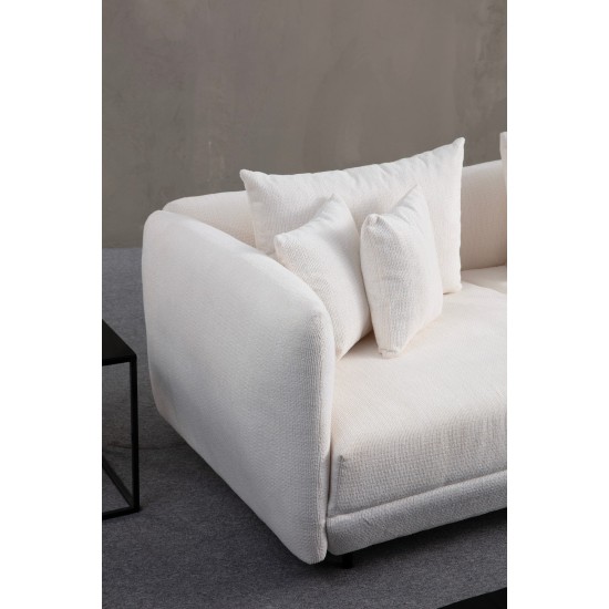 Γωνιακός Καναπές - Floransa -Χρώμα Λευκό - 310x264x102 Γωνιακός Καναπές - Floransa -Χρώμα Λευκό - 310x264x102