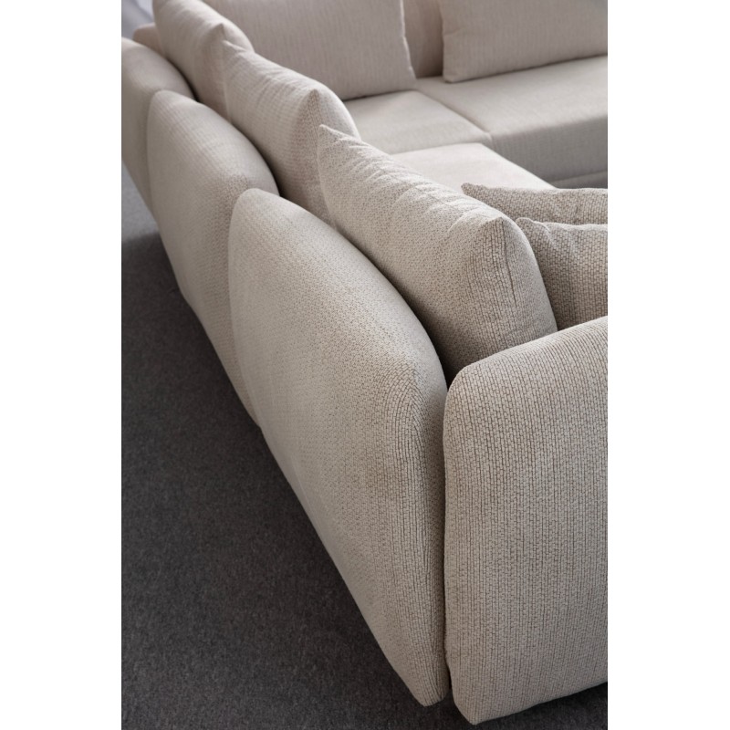 Γωνιακός Καναπές - Floransa -Χρώμα Λευκό - 310x264x102