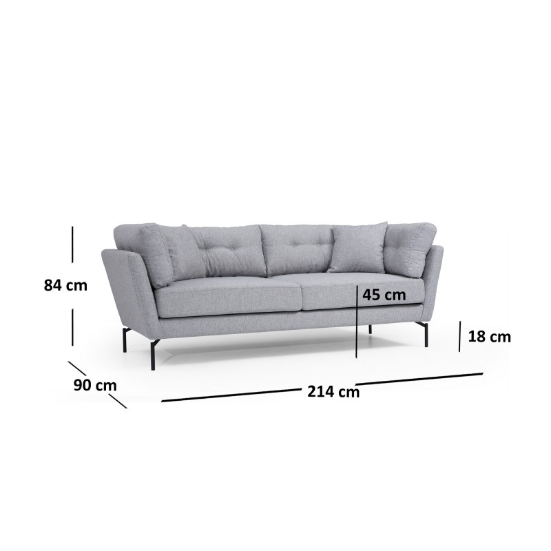 3-Seat Sofa Mapa 3 Seater Grey