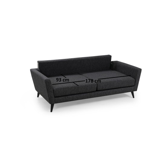 3-Seat Sofa Mayorka 3 Seater Dark Grey 3-Seat Sofa Mayorka 3 Seater Dark Grey