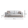 Atelier del Sofa 3-Seat Sofa-Bed Montana 3 Seater Grey