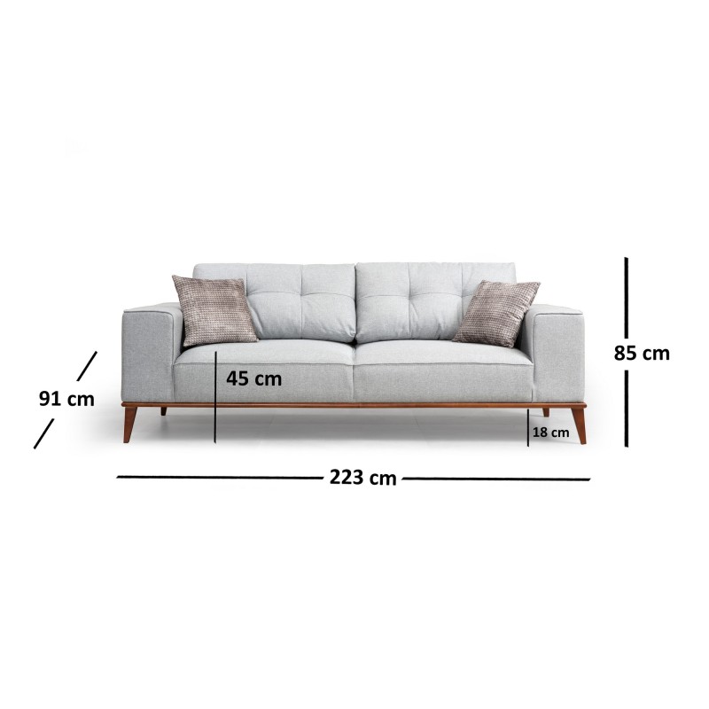 Atelier del Sofa 3-Seat Sofa-Bed Montana 3 Seater Grey