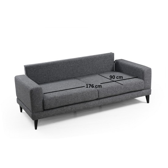 3-Seat Sofa-Bed Nordic 3 Seater Dark Grey Atelier del Sofa 3-Seat Sofa-Bed Nordic 3 Seater Dark Grey