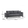 Atelier del Sofa 3-Seat Sofa-Bed Nordic 3 Seater Dark Grey