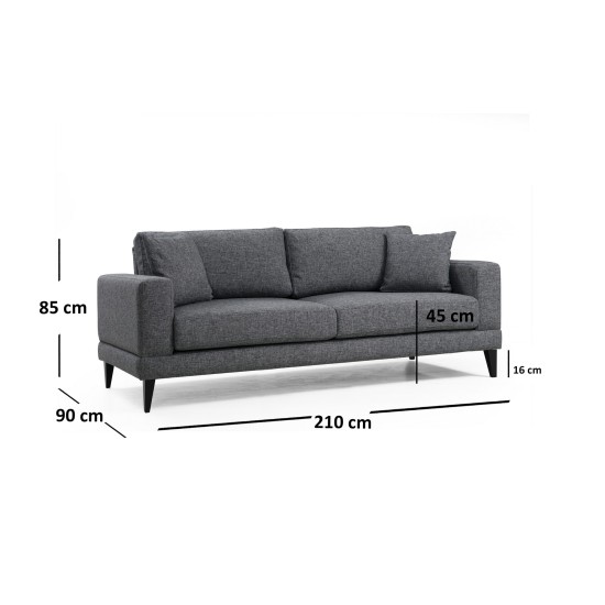 3-Seat Sofa-Bed Nordic 3 Seater Dark Grey Atelier del Sofa 3-Seat Sofa-Bed Nordic 3 Seater Dark Grey