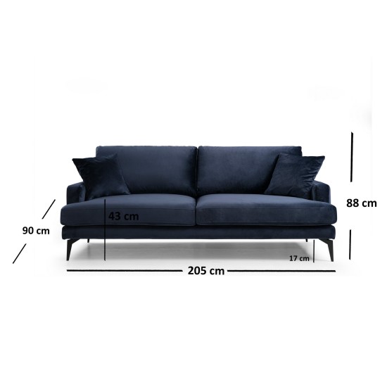 Atelier del Sofa 3-Seat Sofa Papira 3 Seater - Navy Blue Navy Blue