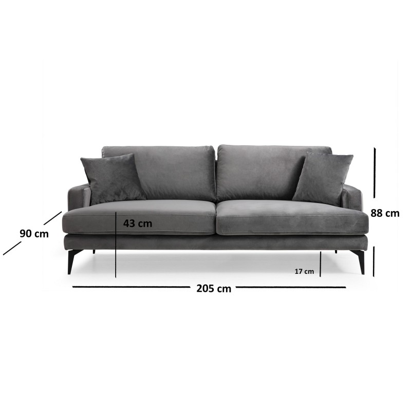 Atelier del Sofa 3-Seat Sofa Papira 3 Seater - Grey Grey