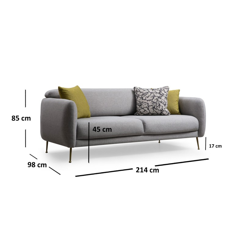 Atelier del Sofa 3-Seat Sofa-Bed Sevilla 3 Seater - Grey Grey