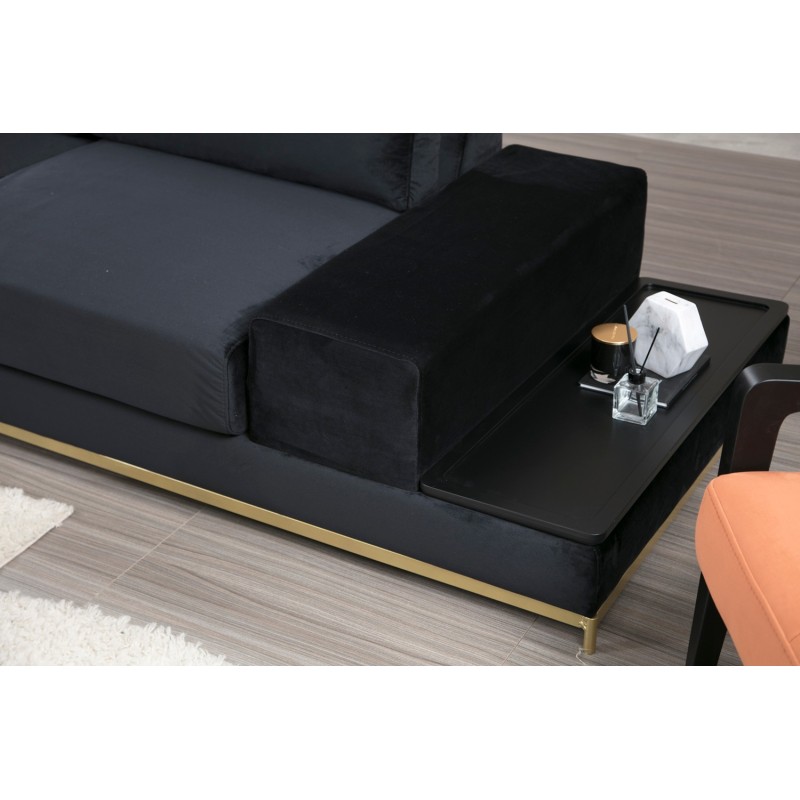 4-Seat Sofa Line With Side Table - Black Black
Gold
