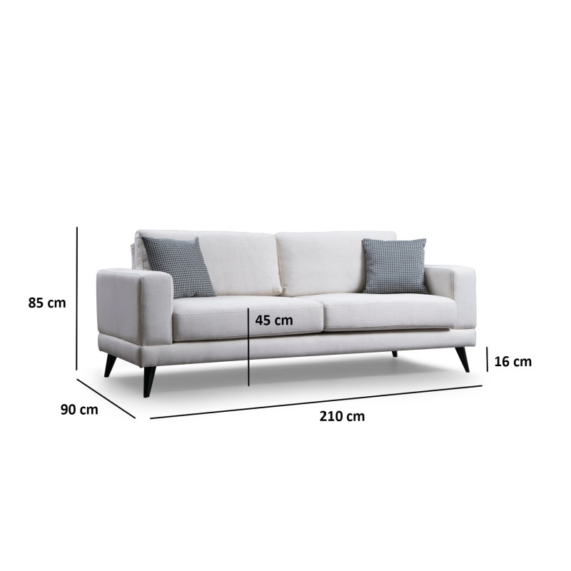 Atelier del Sofa 3-Seat Sofa-Bed Nordic 3 Seater - Beige Beige