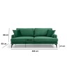 Atelier del Sofa 3-Seat Sofa Papira 3 Seater Green