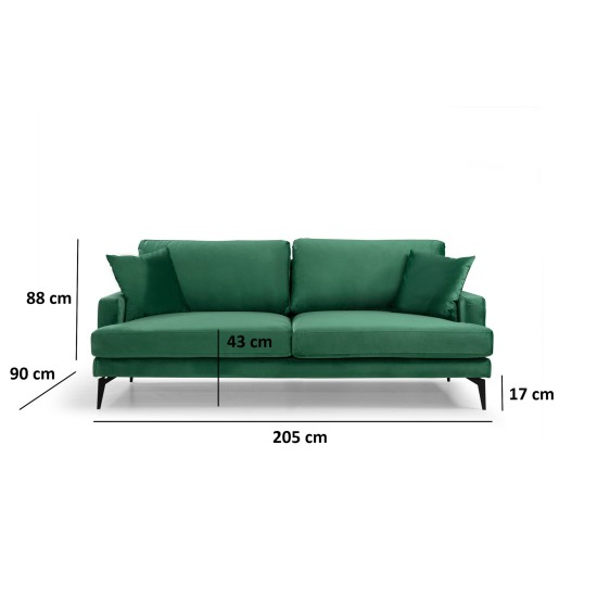3-Seat Sofa Papira 3 Seater Green Atelier del Sofa 3-Seat Sofa Papira 3 Seater Green