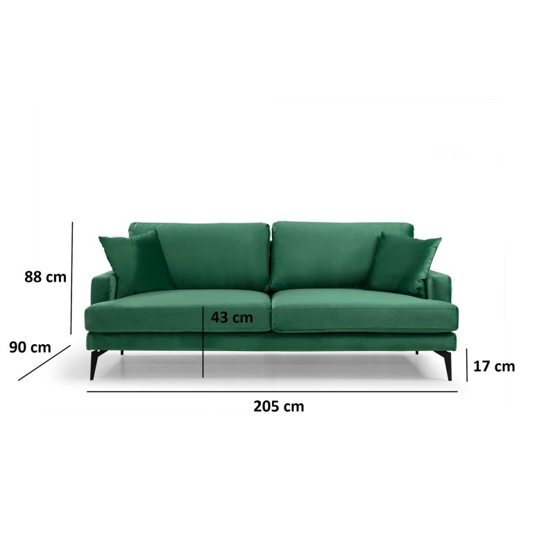Atelier del Sofa 3-Seat Sofa Papira 3 Seater Green