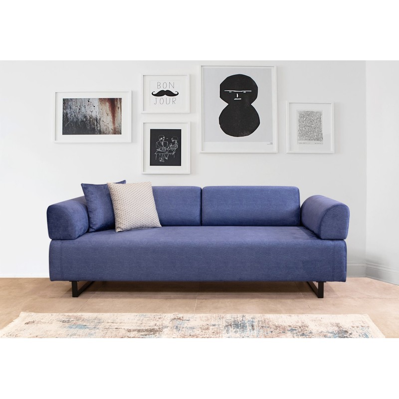 3-Seat Sofa-Bed Infinity with Side Table - Blue Blue