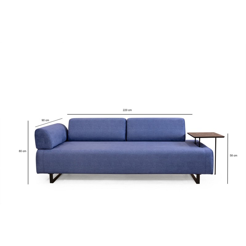 3-Seat Sofa-Bed Infinity with Side Table - Blue Blue