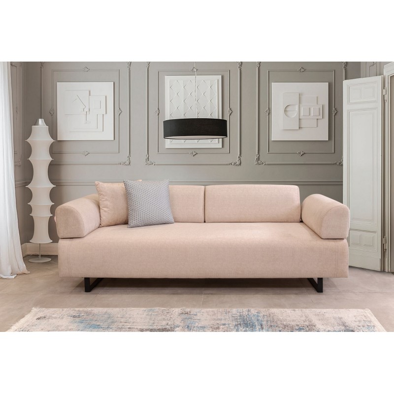 3-Seat Sofa-Bed Infinity with Side Table - Beige Beige