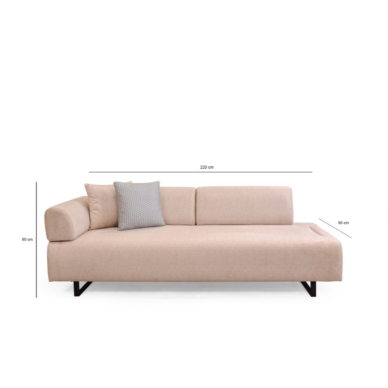 3-Seat Sofa-Bed Infinity with Side Table - Beige Beige