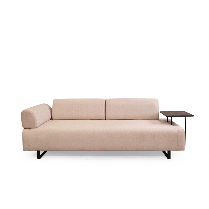 3-Seat Sofa-Bed Infinity with Side Table - Beige Beige