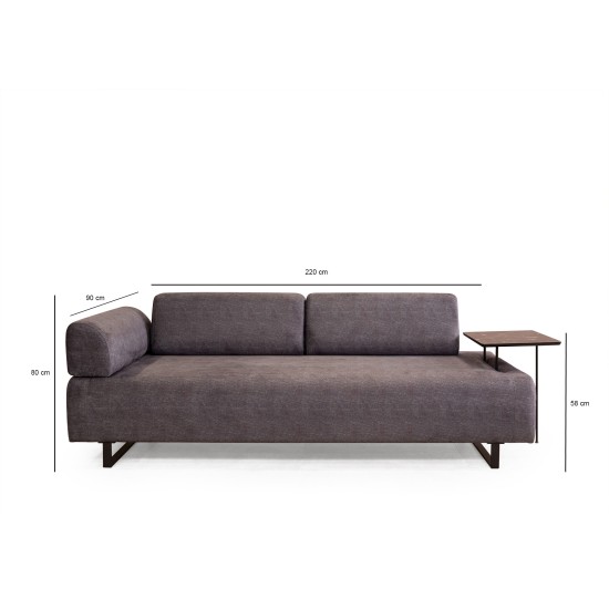 3-Seat Sofa-Bed Infinity with Side Table - Anthracite Anthracite 3-Seat Sofa-Bed Infinity with Side Table - Anthracite Anthracite