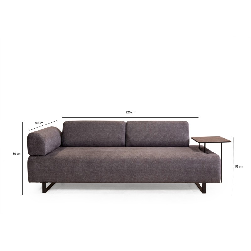 3-Seat Sofa-Bed Infinity with Side Table - Anthracite Anthracite