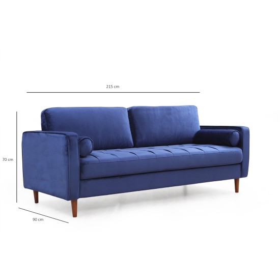 3-Seat Sofa Rome - Navy Blue Navy Blue 3-Seat Sofa Rome - Navy Blue Navy Blue