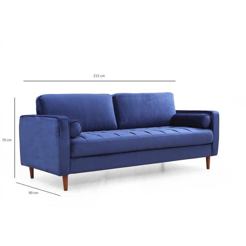 3-Seat Sofa Rome - Navy Blue Navy Blue