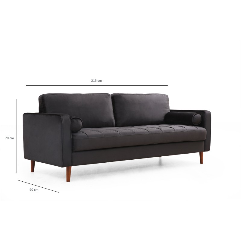 3-Seat Sofa Rome - Black Black
Oak