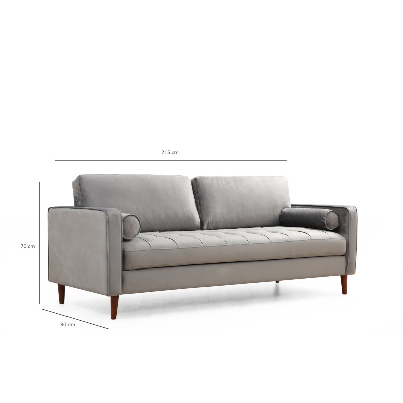 3-Seat Sofa Rome - Light Grey Light Grey