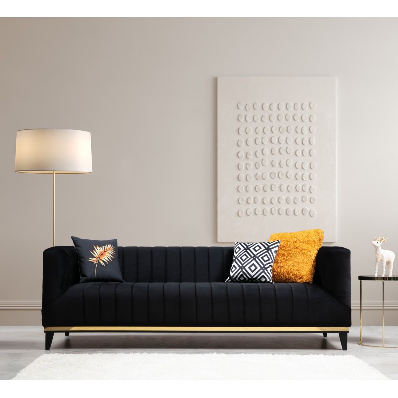 Atelier del Sofa 3-Seat Sofa Bellino - Black Black
Gold