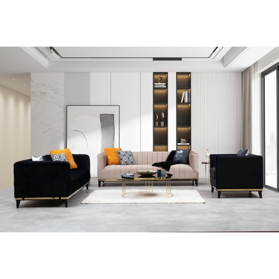 Atelier del Sofa 3-Seat Sofa Bellino - Black Black
Gold
