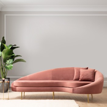 Τριθέσιος Καναπές Eses Δεξιά Γωνία - Χρώμα Ροζ- 255x120x85εκ