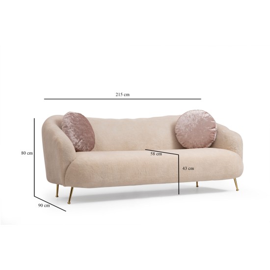 3-Seat Sofa Istiridye - Beige Beige 3-Seat Sofa Istiridye - Beige Beige