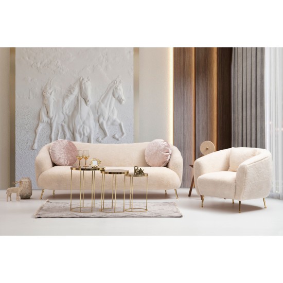 3-Seat Sofa Istiridye - Beige Beige 3-Seat Sofa Istiridye - Beige Beige
