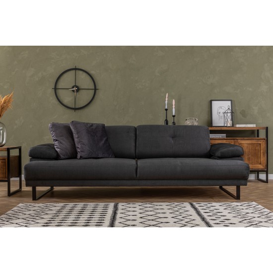 3-Seat Sofa-Bed Mustang - Anthracite Anthracite Atelier del Sofa 3-Seat Sofa-Bed Mustang - Anthracite Anthracite