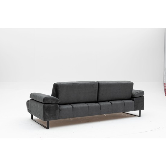3-Seat Sofa-Bed Mustang - Anthracite Anthracite Atelier del Sofa 3-Seat Sofa-Bed Mustang - Anthracite Anthracite
