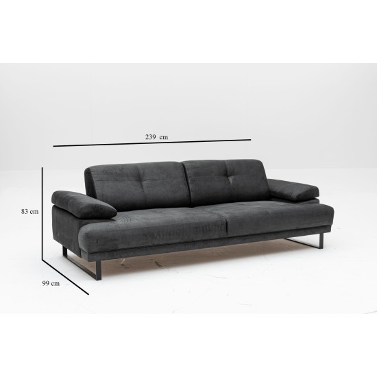 3-Seat Sofa-Bed Mustang - Anthracite Anthracite Atelier del Sofa 3-Seat Sofa-Bed Mustang - Anthracite Anthracite