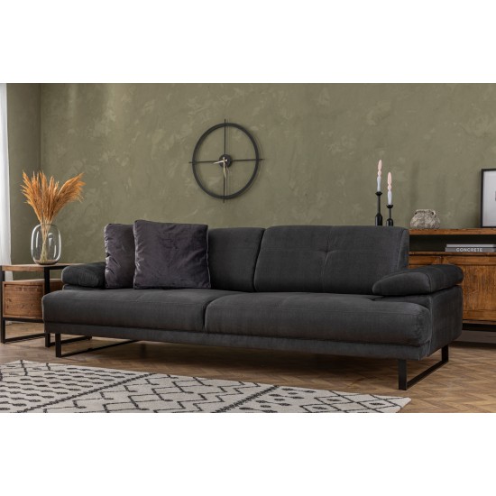 3-Seat Sofa-Bed Mustang - Anthracite Anthracite Atelier del Sofa 3-Seat Sofa-Bed Mustang - Anthracite Anthracite