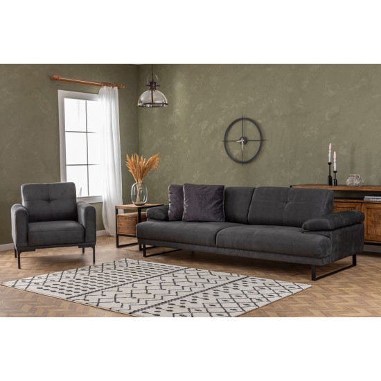 3-Seat Sofa-Bed Mustang - Anthracite Anthracite Atelier del Sofa 3-Seat Sofa-Bed Mustang - Anthracite Anthracite