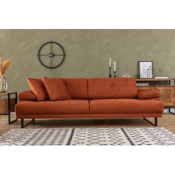 3-Seat Sofa-Bed Mustang - Orange Orange