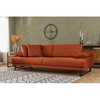 3-Seat Sofa-Bed Mustang - Orange Orange